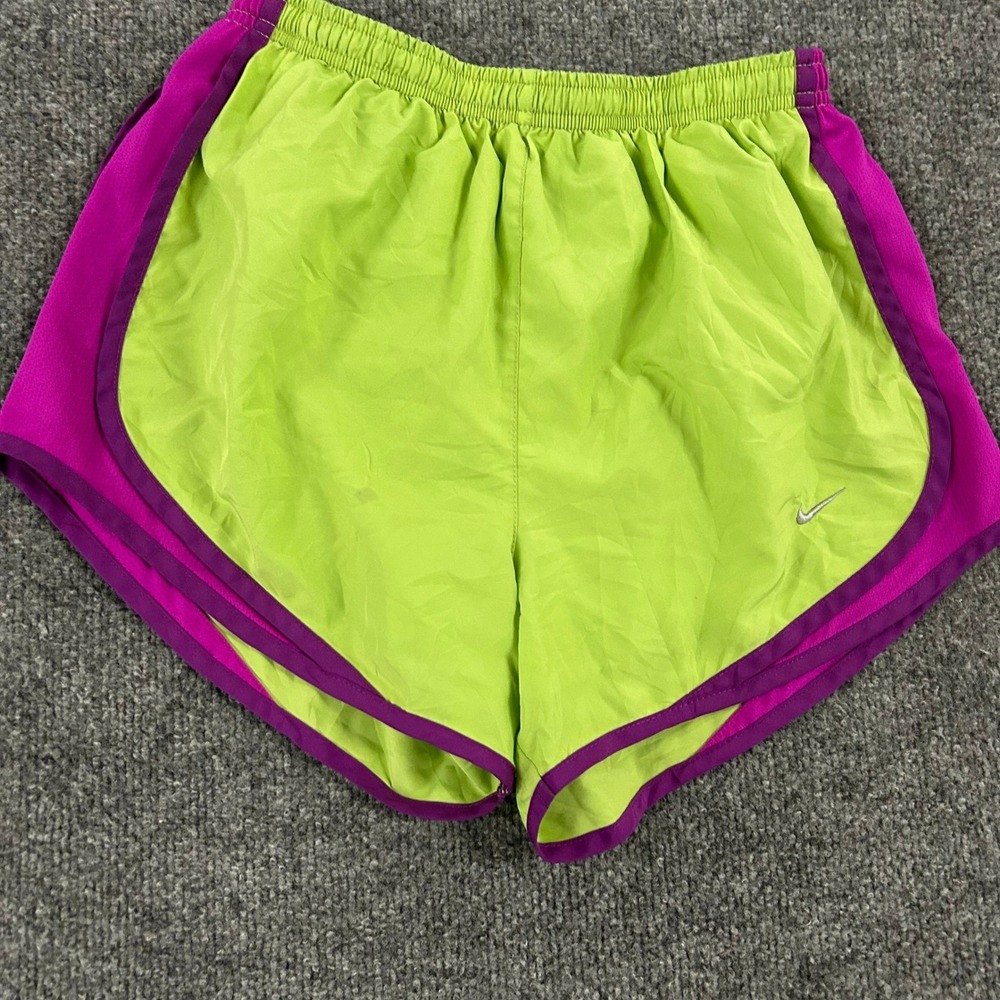 Nike Shorts Womens Size S Lime Green Purple Dri-Fit Athletic Running Breathable